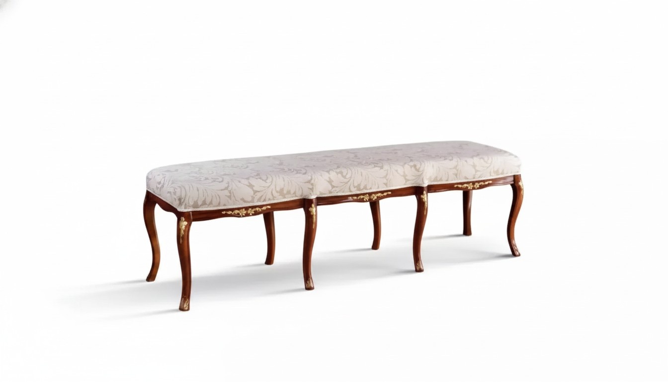 Klassische Braun Sitzbank Design Textil Neu Polster Stoff Sitzmöbel Neu