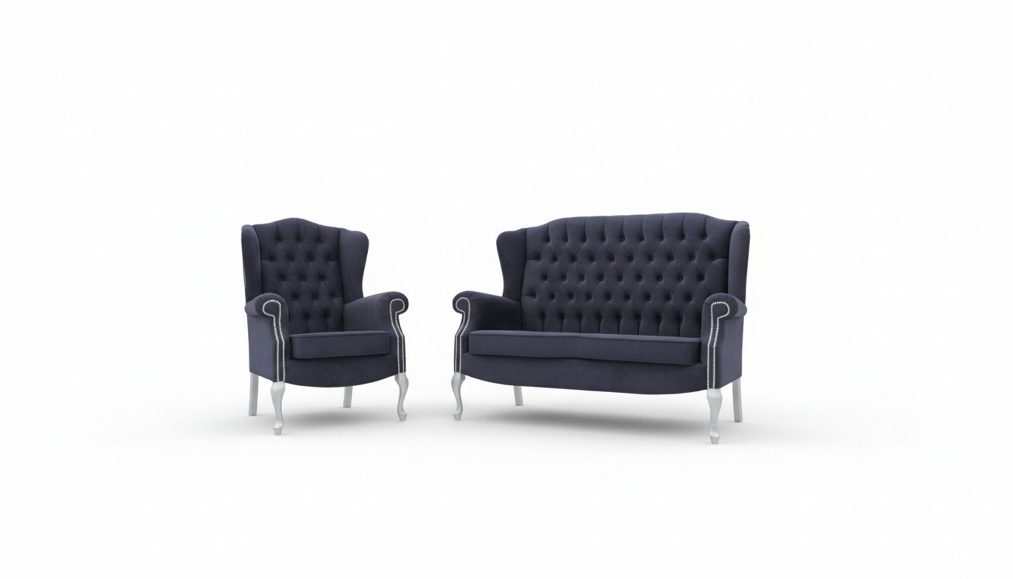 Klassische Chesterfield Sofagarnitur 3+2+1 Sitzer Sofa Couch Polster Samt Neu