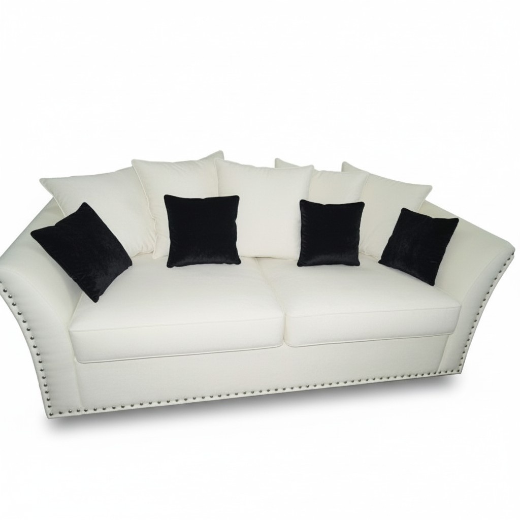 Klassische Design Couch Polster Sofa Dreisititzer Stoff Couchen Sofas 3 Sitzer