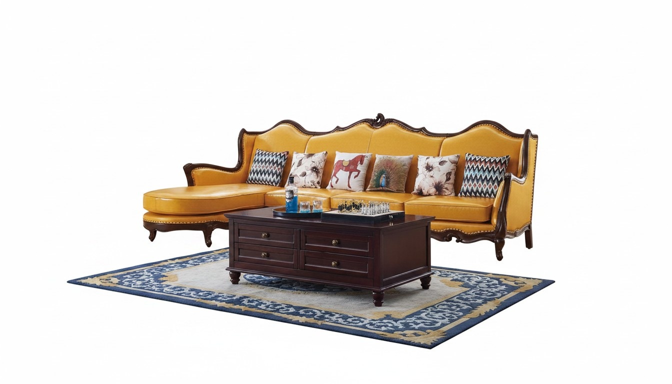 Klassische Eckcouch Gelbe Empire Couch Sofa Ledersofa Sofas Couchen