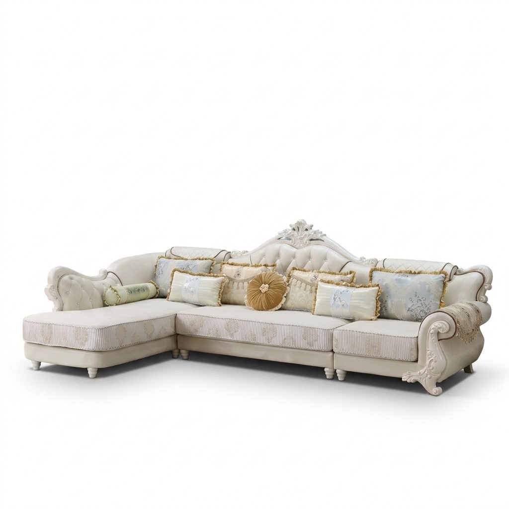 Klassische Ecksofa Couch Polster Möbel Ecksofas Sofa Textil Barock