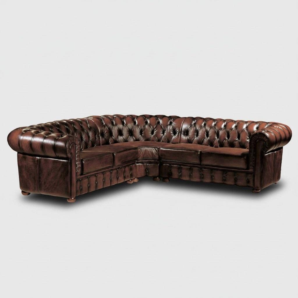 Klassische Ecksofa Ledersofa Polster Eck Sofa Couch Ecke Garnitur
