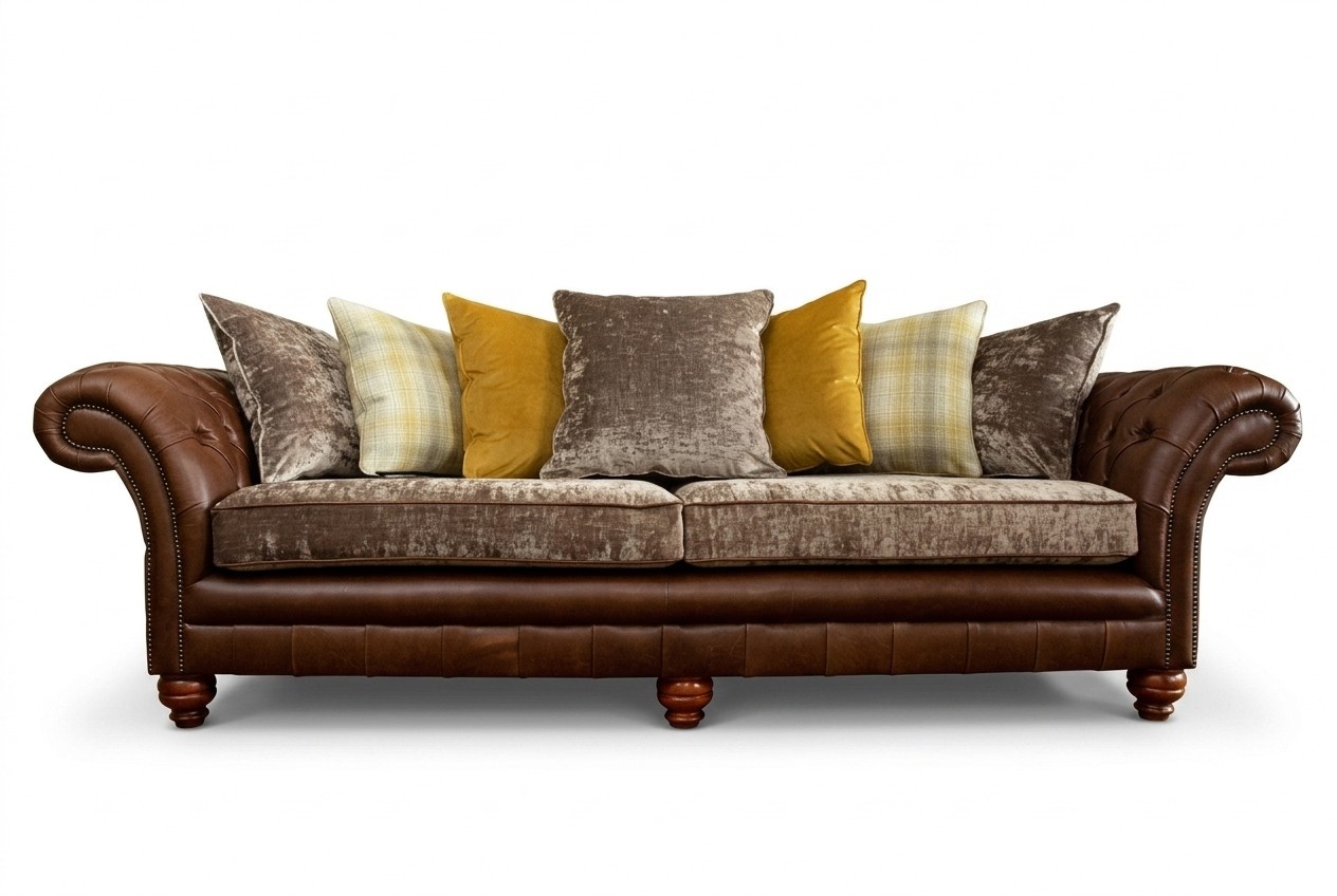 Klassische Luxus Barock Rokoko Sofa Couch Deko Chesterfield Sofa Textil