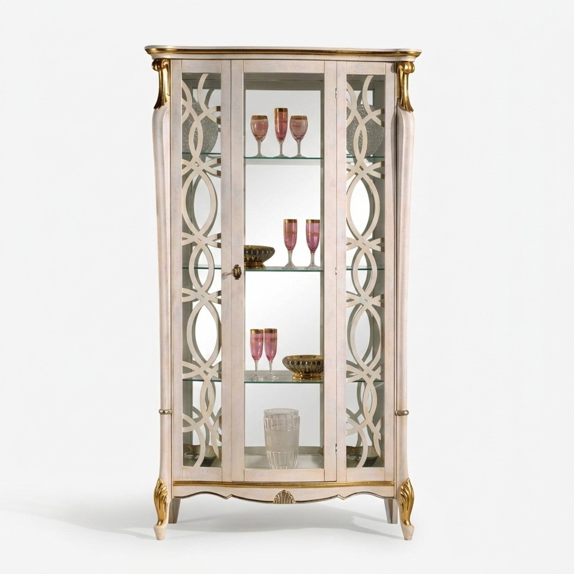 Klassische Möbel Holz Design Vitrine Stil Regal Schrank Schränke Italienische Möbel Neu