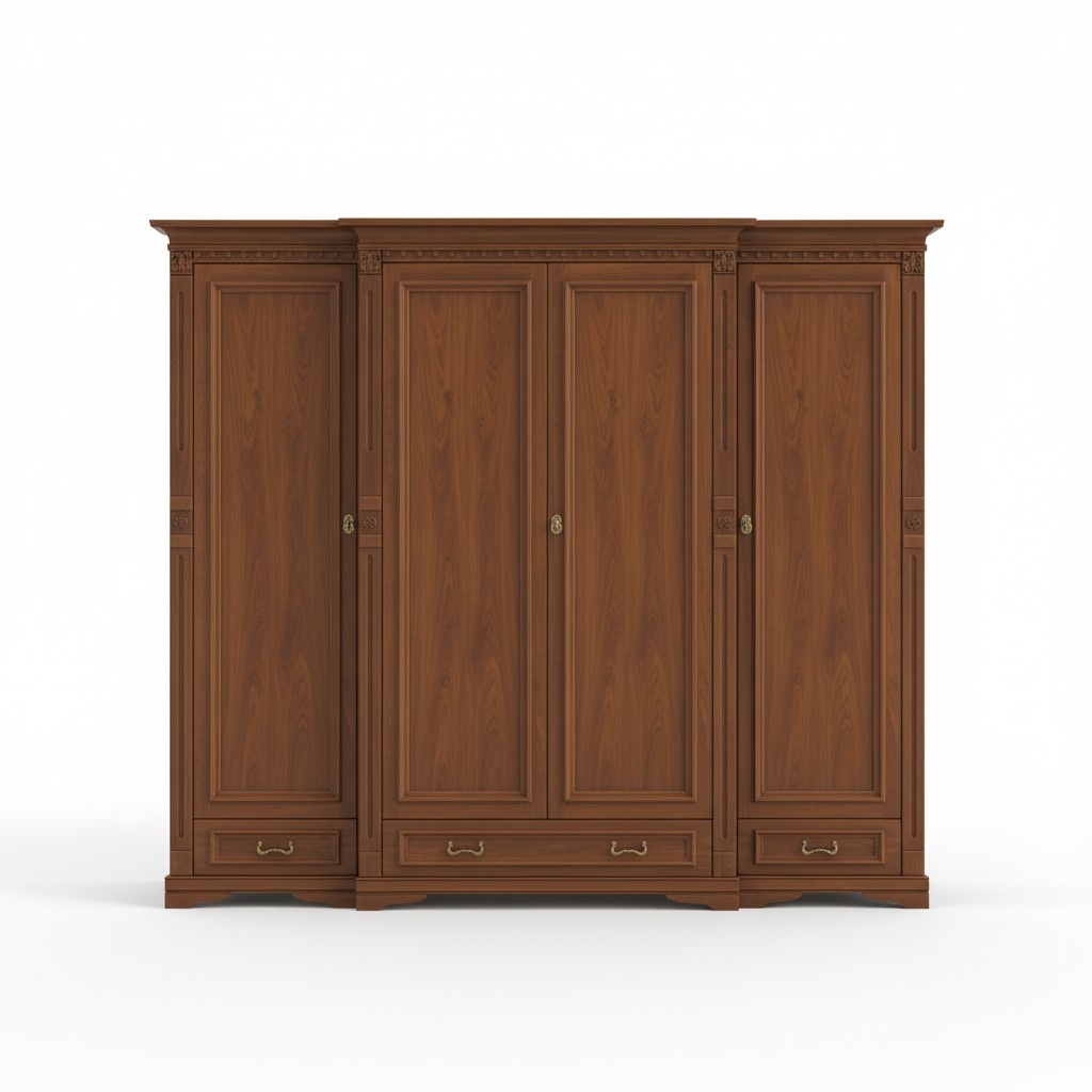 Klassische Schränke Schrank Schrankwand Kleiderschrank Massiv Kolonial Stil O4D
