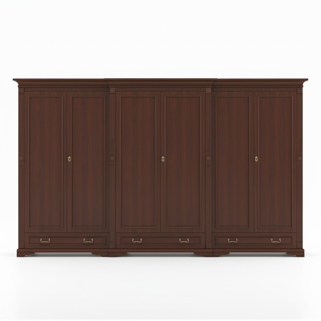 Klassische Schränke Schrank Schrankwand Kleiderschrank Massiv Kolonial Stil O6D