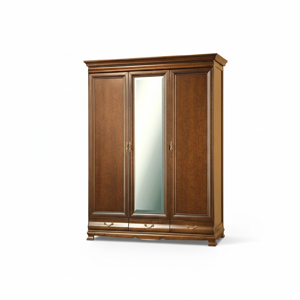 Klassische Schränke Schrank Schrankwand Kleiderschrank Holzschrank - Model N-3D