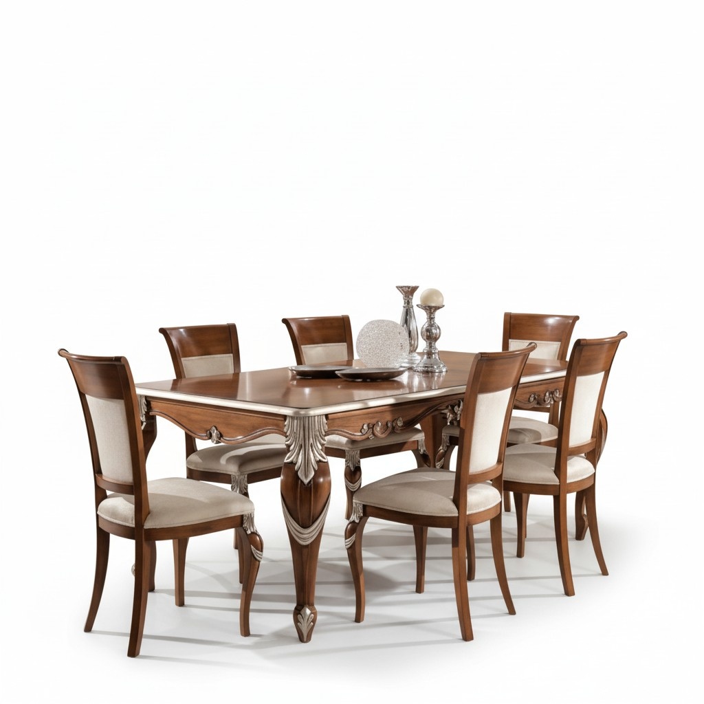 Klassisches Esszimmer-Set in Braun