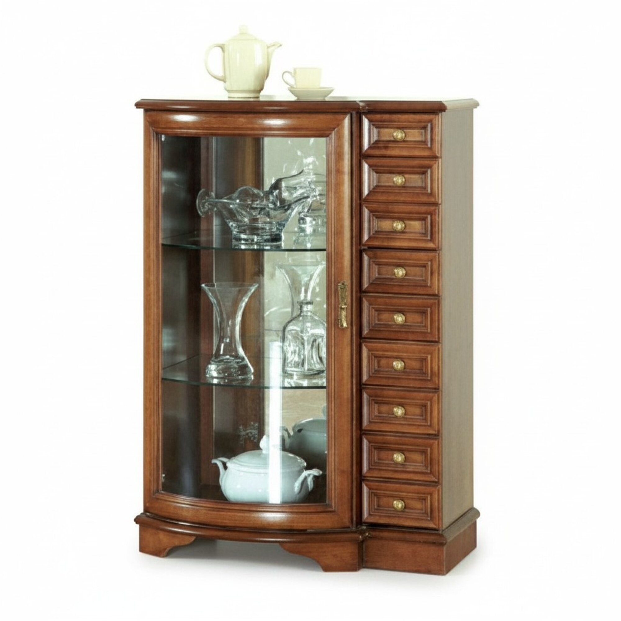 Klassische Vitrine Kommode Kommoden Kommodenschrank Schrank Vitrinen Model Z-KS1