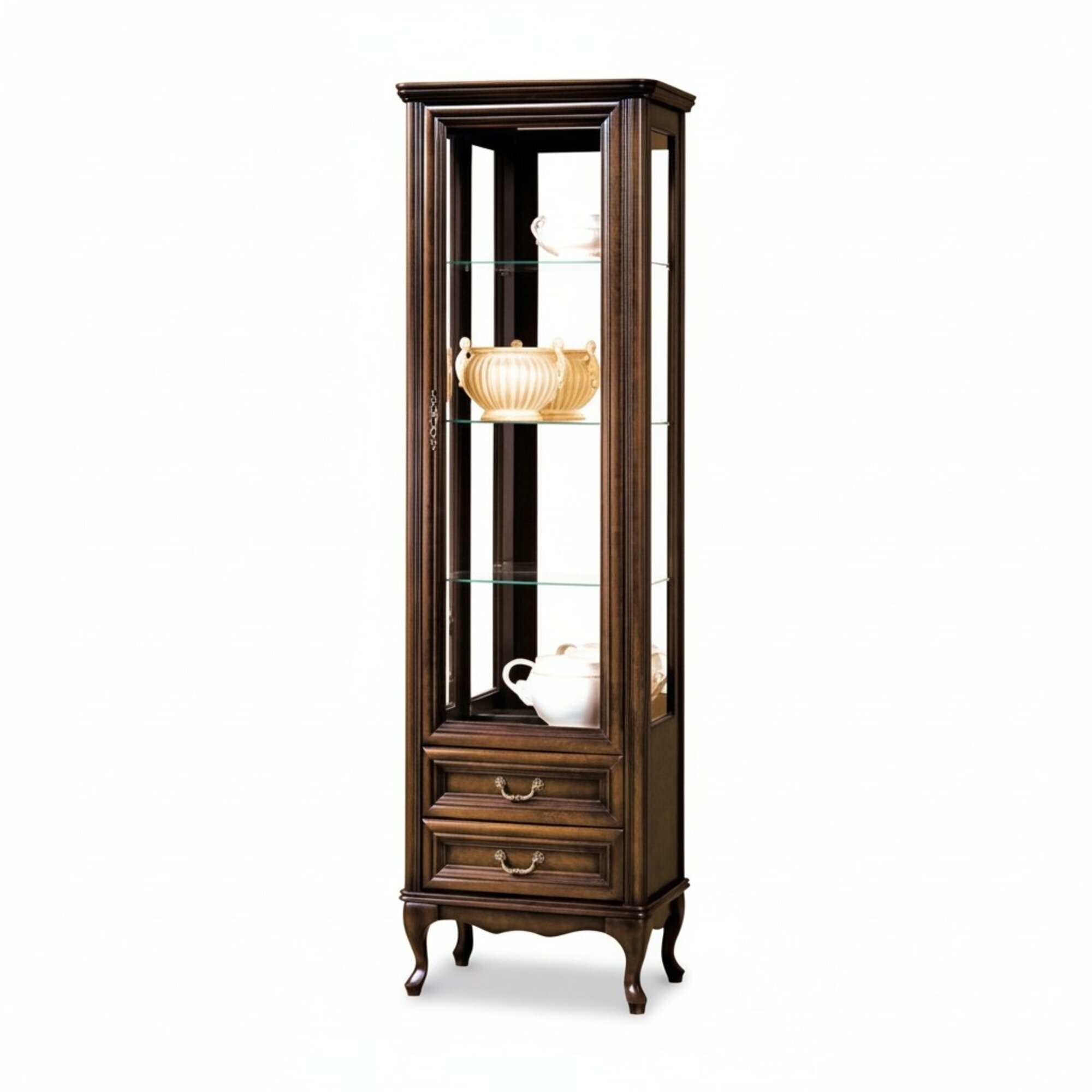 Klassische Vitrine Schrank Italienische Möbel Vitrinenschrank Vitrinen Neu W-1/2