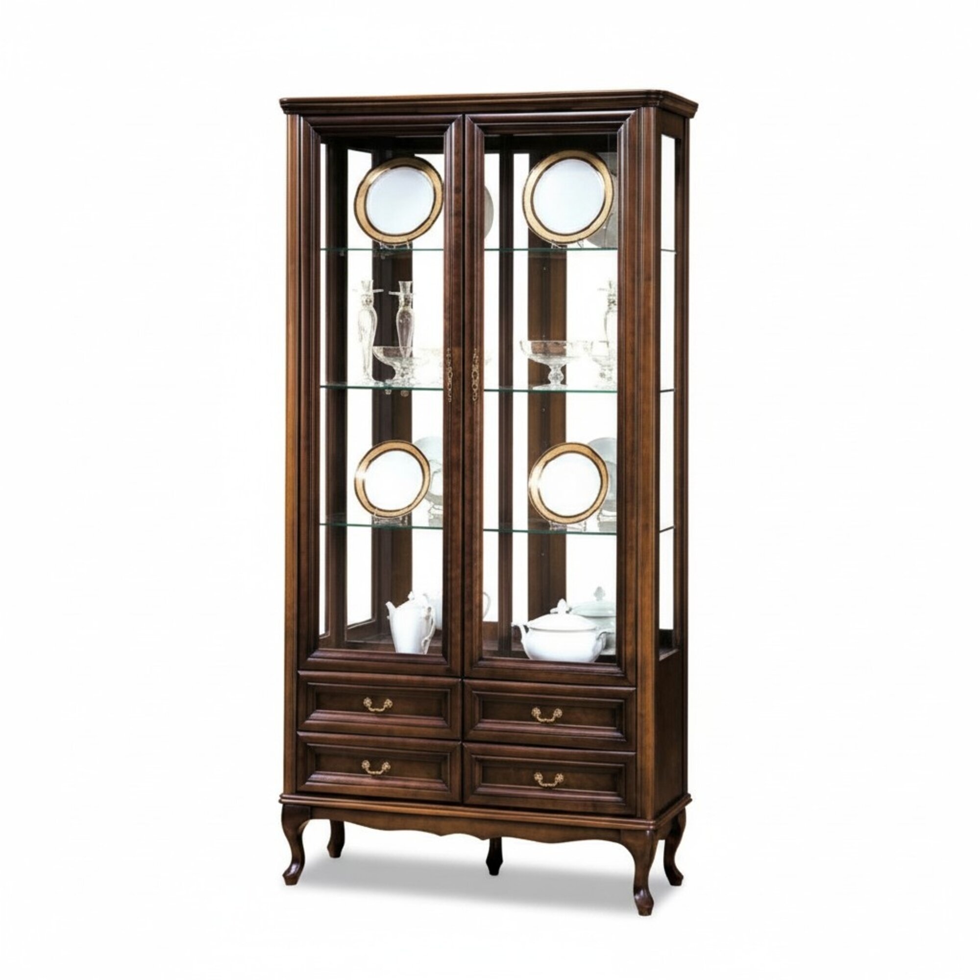 Klassische Vitrine Schrank Italienische Möbel Vitrinenschrank Vitrinen Neu W-W2