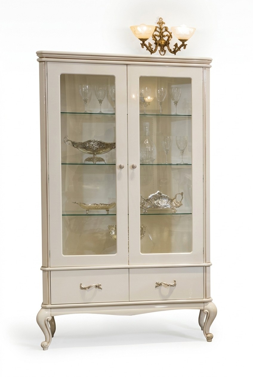 Klassische Vitrinen Anrichte Vitrine Glas Schränke Italien Möbel Holz