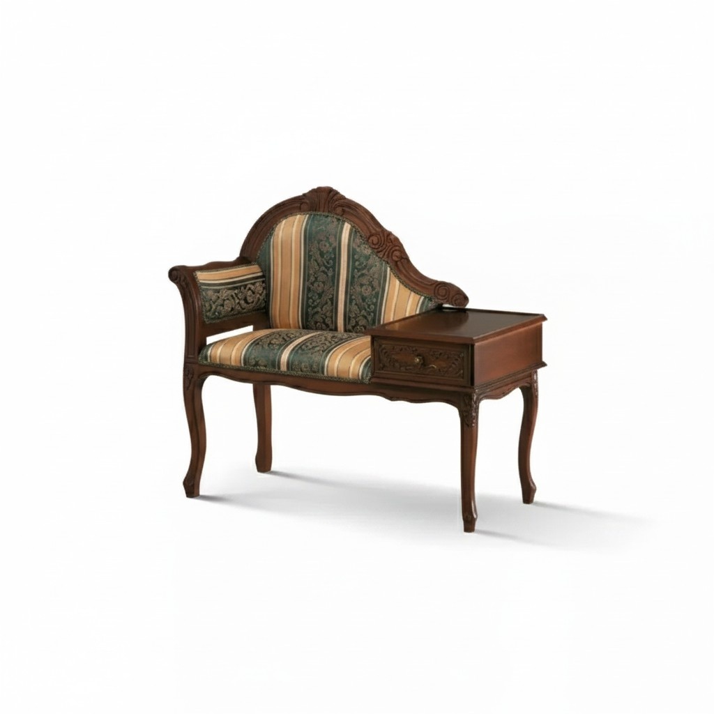 Klassischer Bank Braun Sitzbank Luxus Sitzmöbel Stoff Textil Neu Sitz