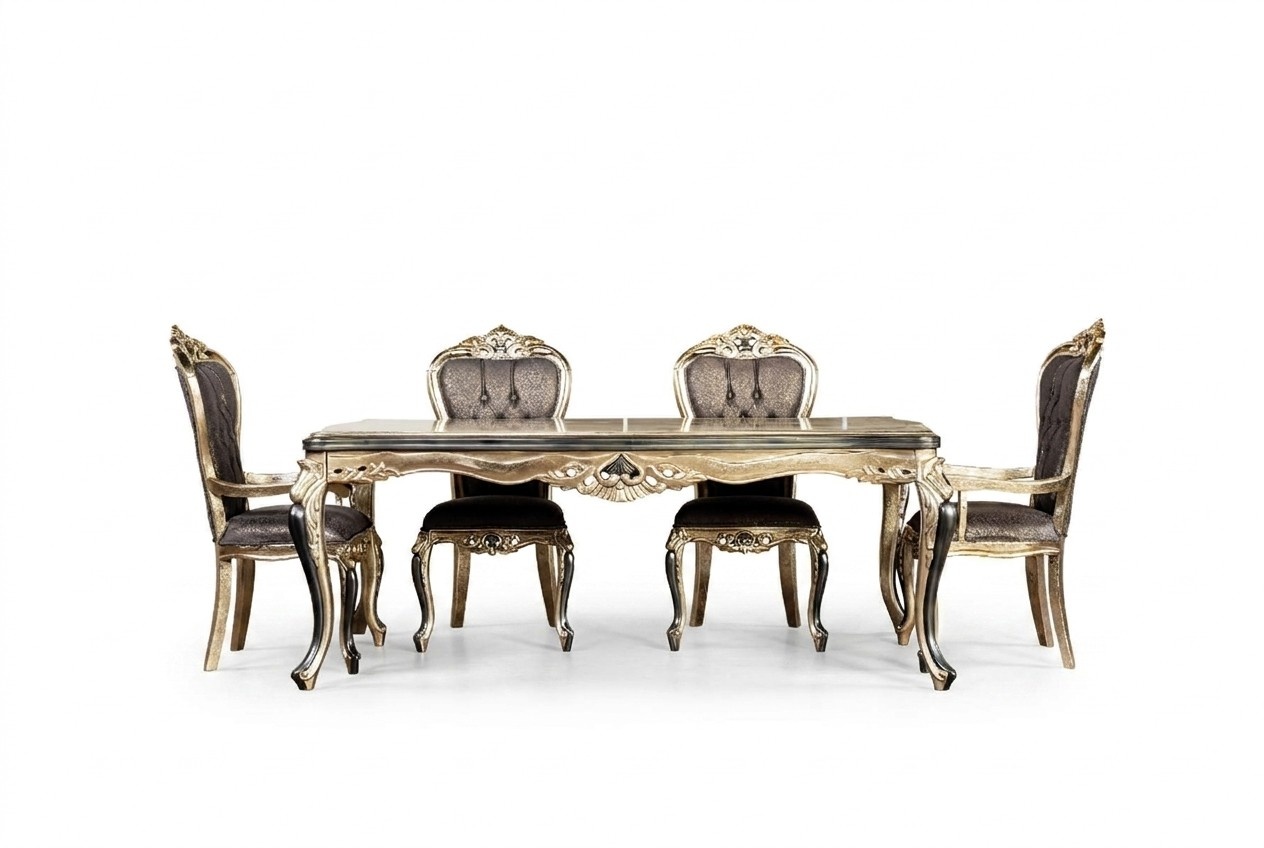 Klassischer Esstisch Tisch Barock Tische Esstische Holztisch 208x108 cm