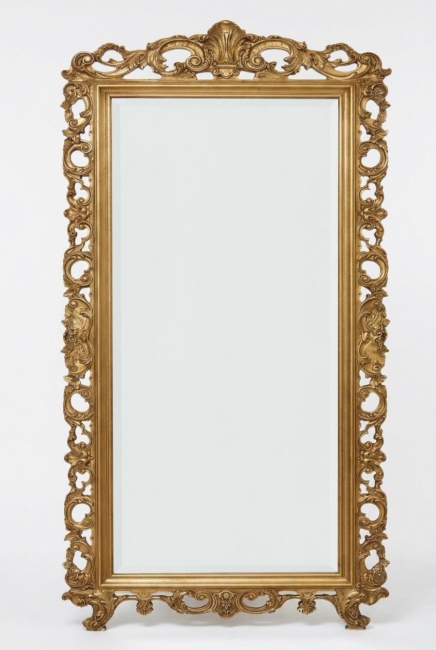 Klassischer Großer Spiegel Wandspiegel Luxus Hängespiegel Holz Gold Garderobe SP6480