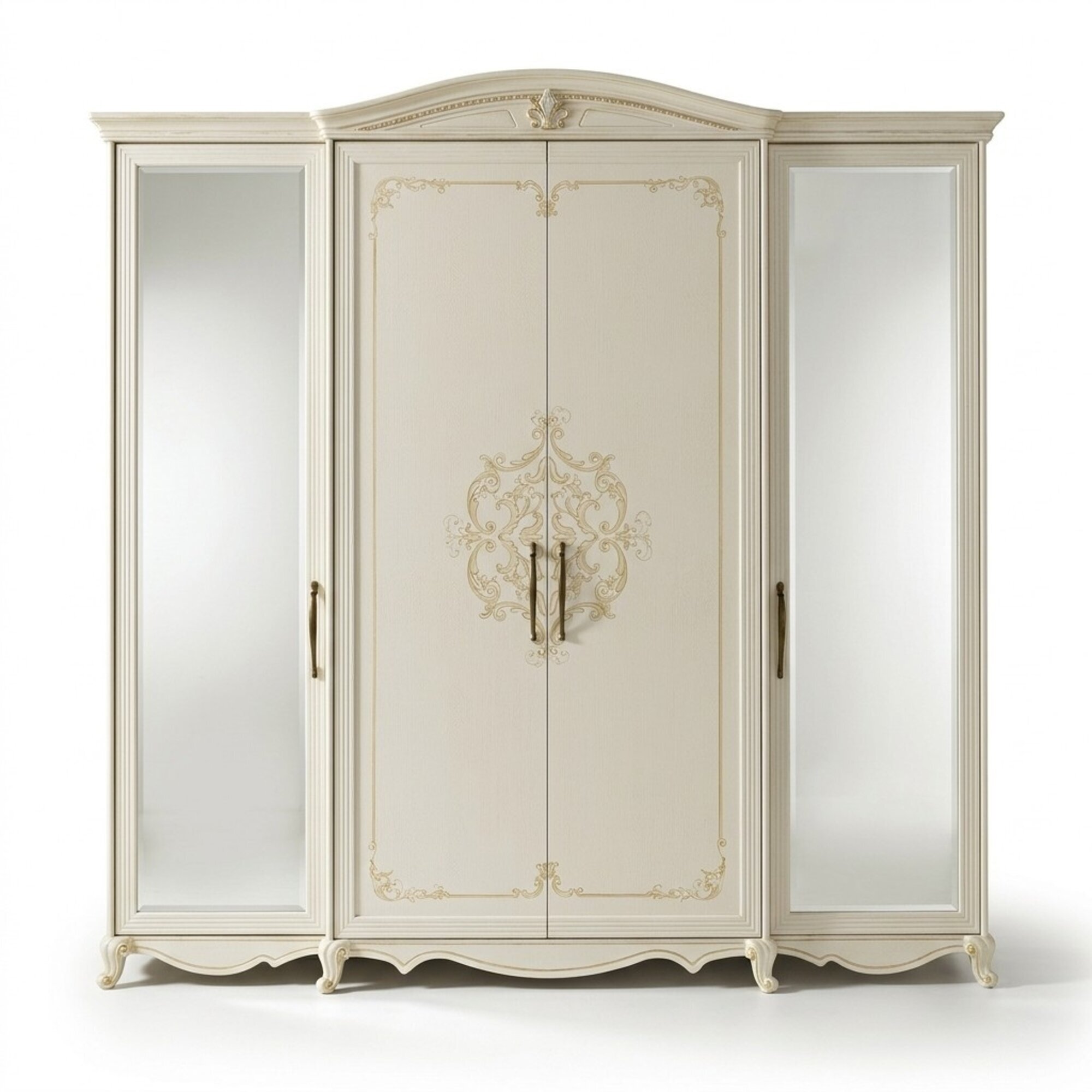 Klassischer Kleiderschrank Möbel Naturholz Schränke Schlafzimmer Design Weiß Neu