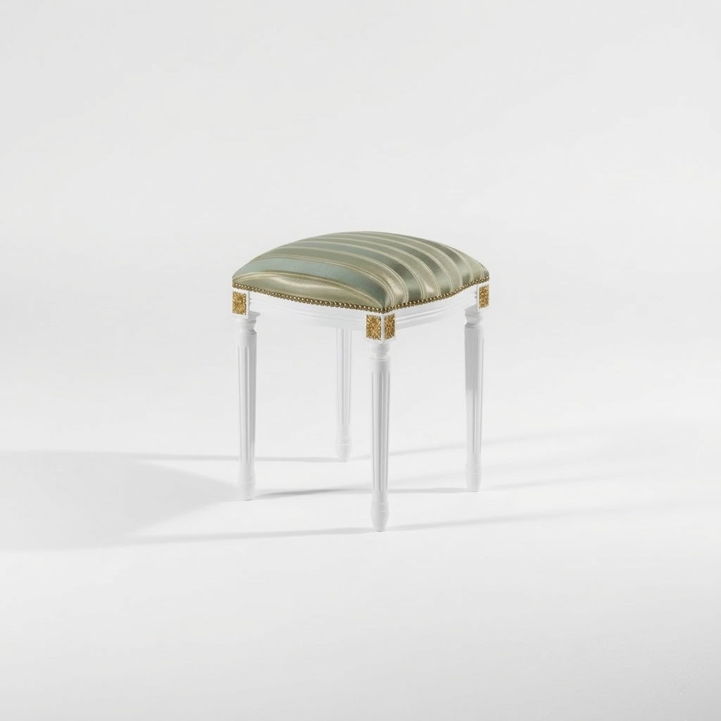 Klassischer Möbel Hocker Polster Stoff Textil Möbel Sitzhocker Sitzbänke