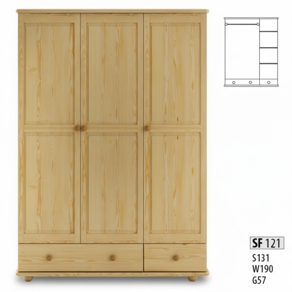 Klassischer Schrank Kleiderschrank Massiv Landhaus Schrank Kiefer Schränke Neu