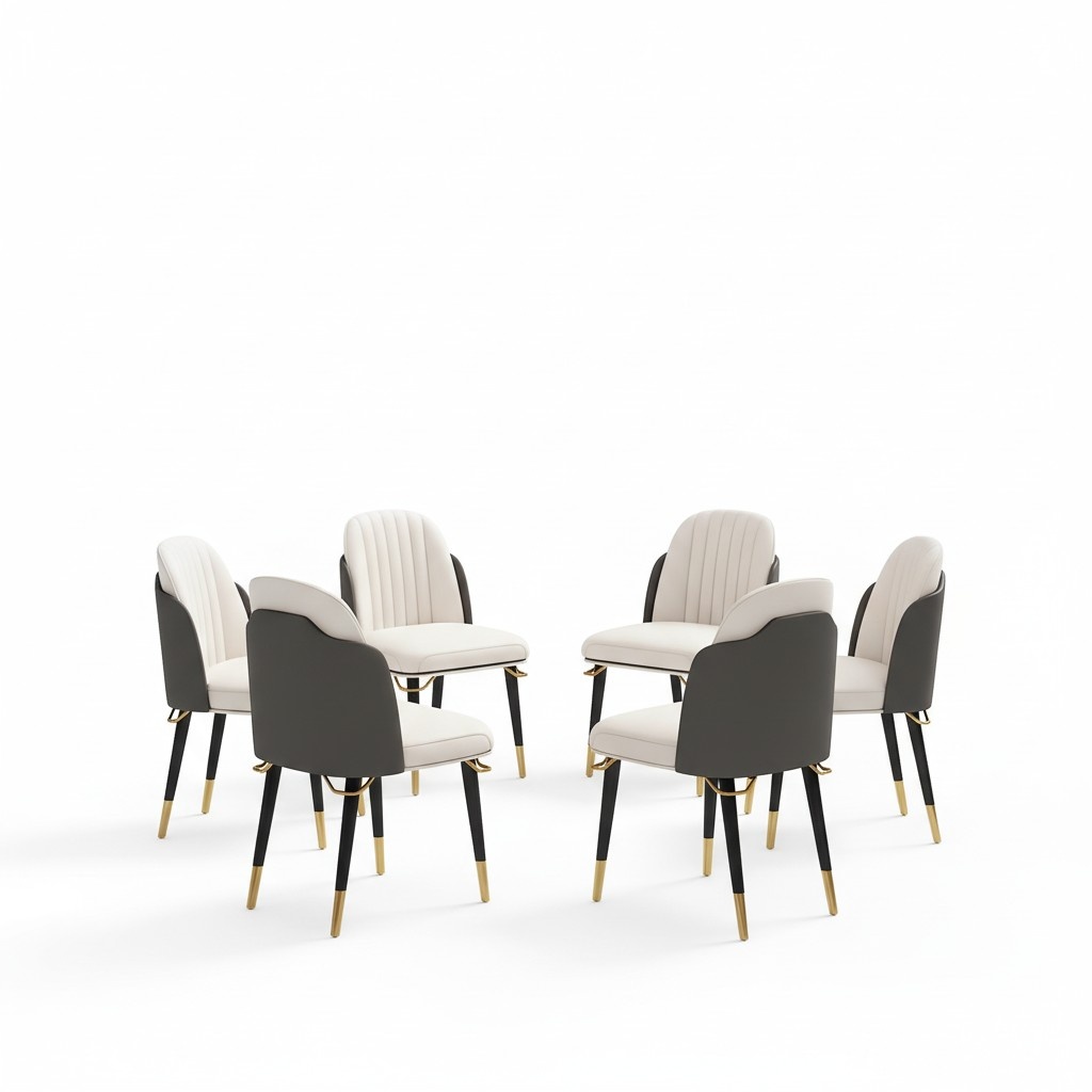 Klassischer 6x Stühle Holz Esszimmer Garnitur Stuhl Set Stuhlgruppe Stühle