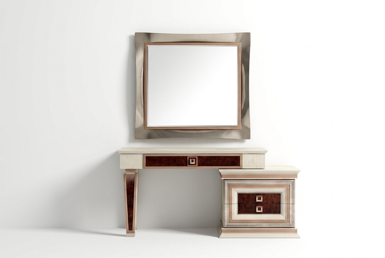 Klassischer Wandspiegel Holzrahmen Spiegel Möbel Barock Rokoko Glas Rahmen Wand