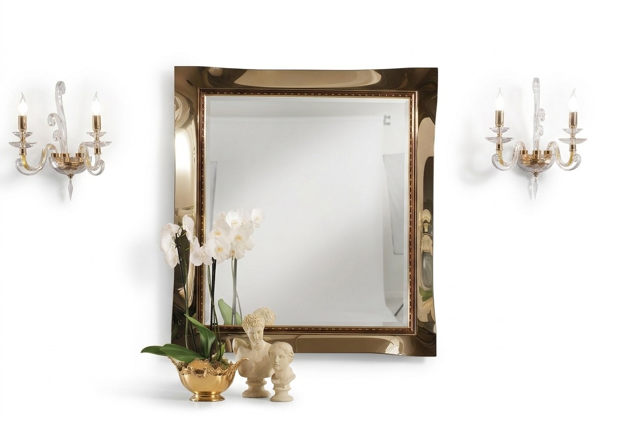 Klassischer Wandspiegel Holzrahmen Spiegel Möbel Hängespiegel Glas Rahmen Wand