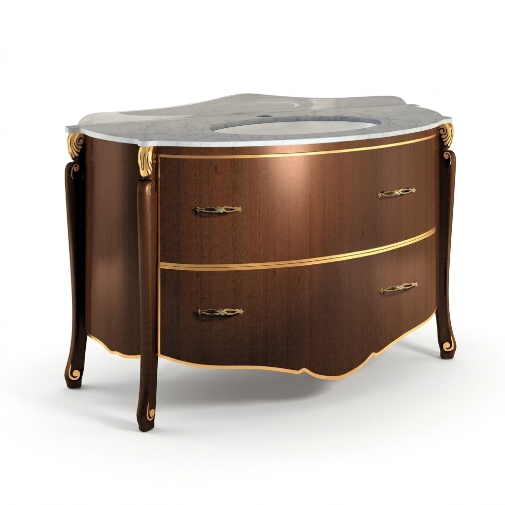 Klassischer Waschtisch Schrank Waschbecken Unterschrank Italienisches Badezimmer