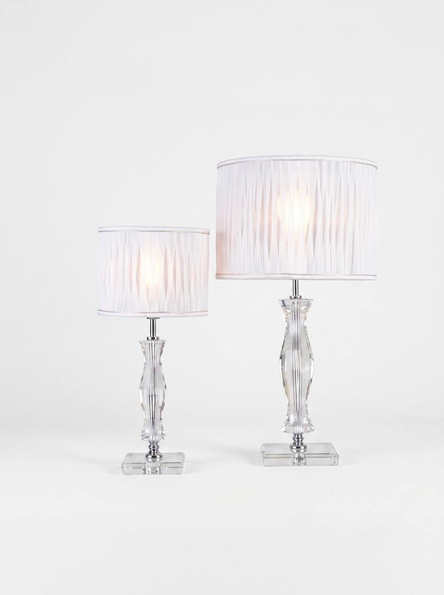 Klassischer Weiße Tischlampe Schreibtisch Lampe Kristall Beleuchtung