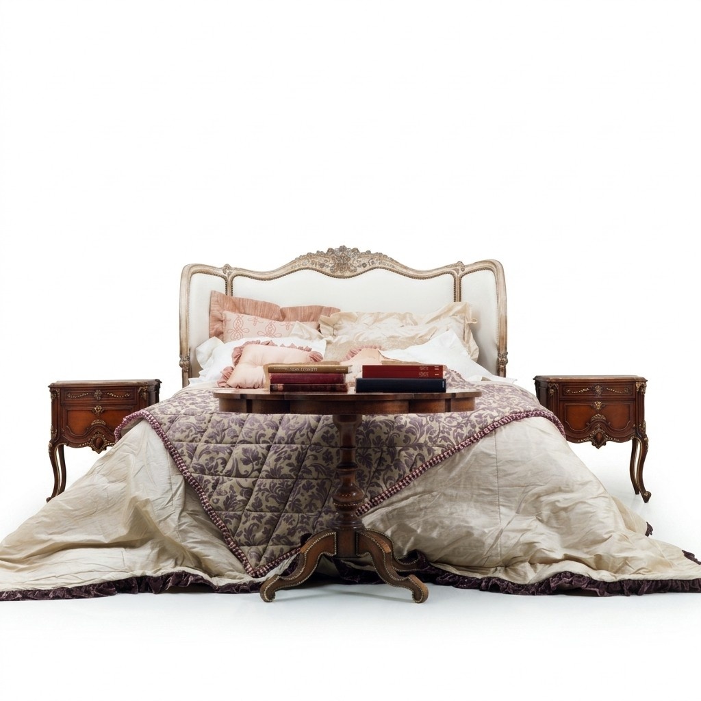 Klassisches Bett Doppelbett Chesterfield Luxus Möbel Italienische Einrichtung