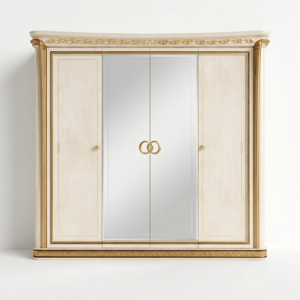 Kleiderschrank 4türig antik Barock Rokoko Jugendstil Möbel Schlafzimmer
