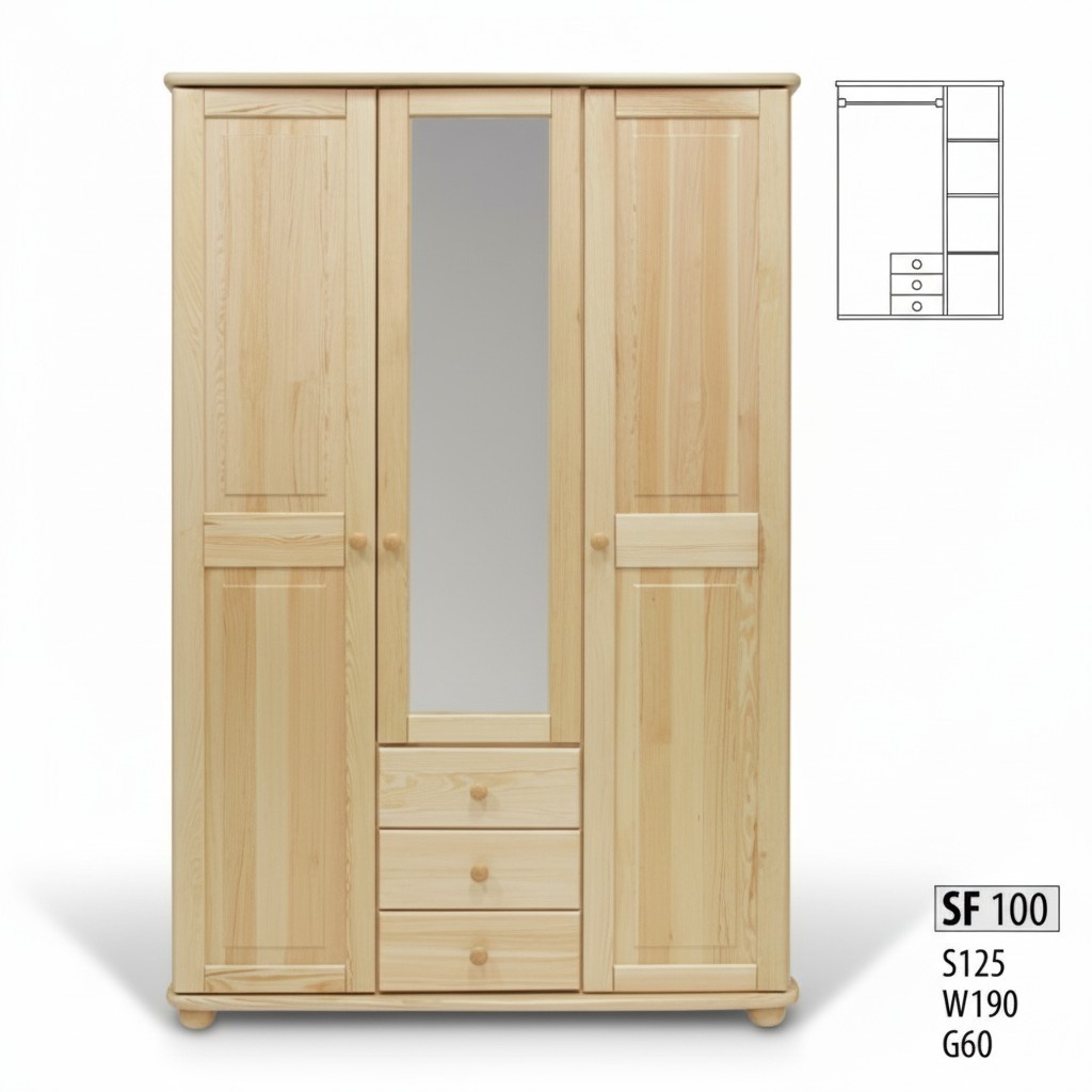 Kleiderschrank Kiefer Schrank Vollholz Schlafzimmerschrank Schränke Landhaus Neu