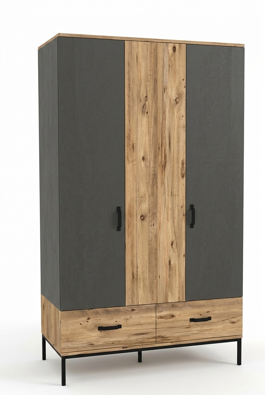 Kleiderschrank Kindezimmer Moderne Möbel Holz Luxus Design Braun Jugendmöbel