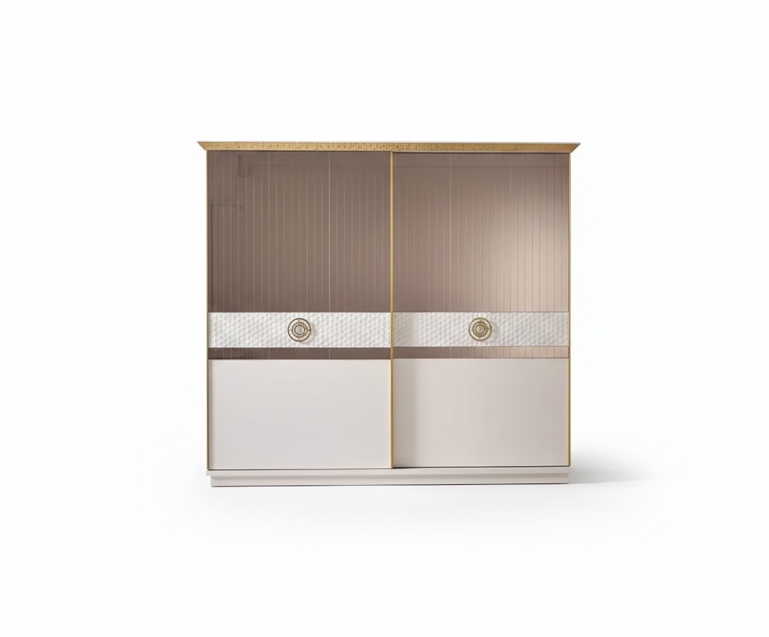 Kleiderschrank mit Schiebetüren luxuriöser moderner Schränke 260cm Schrank