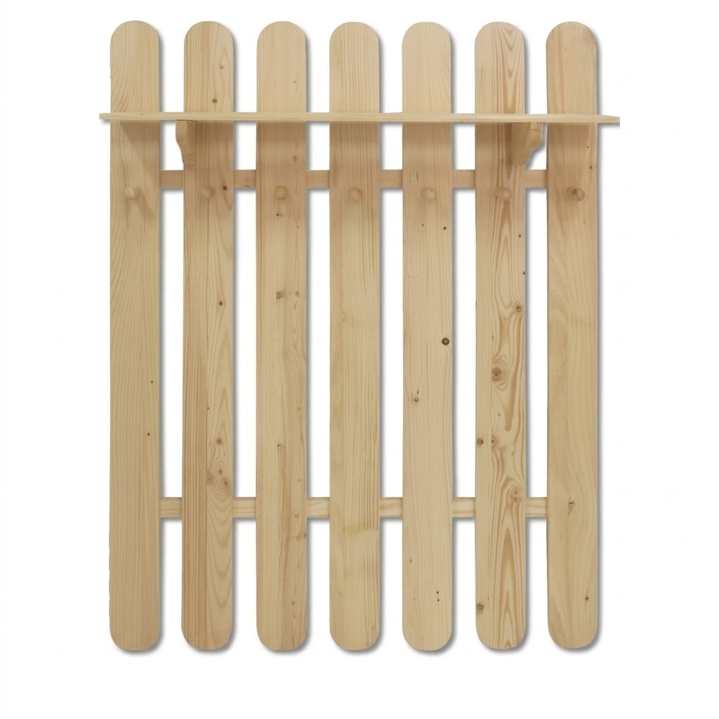 Kleiderschrank Wandgarderobe aus massivem Kiefernholz Kleiderschrank mit 7 Haken