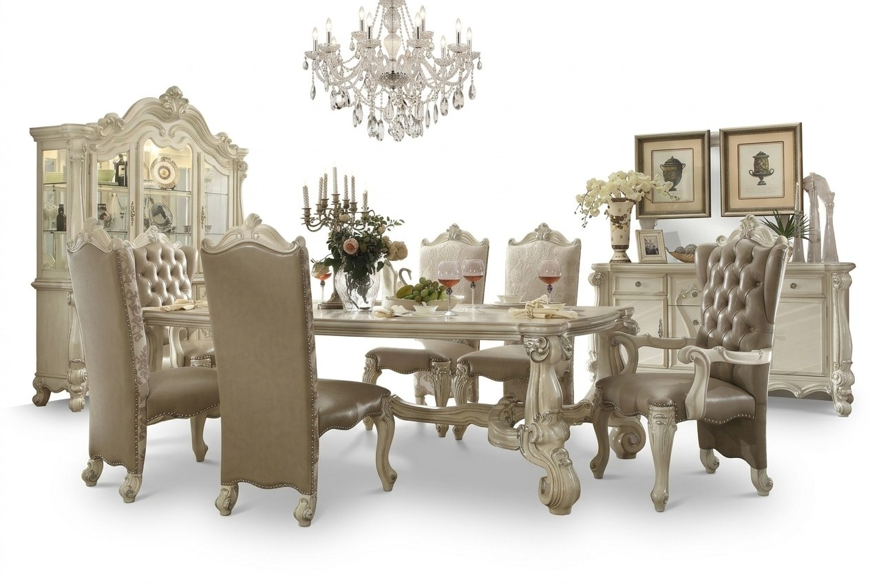 Königlicher 7tlg. Garnitur Esszimmer Set Rokoko Barock Tisch 6x Stühle