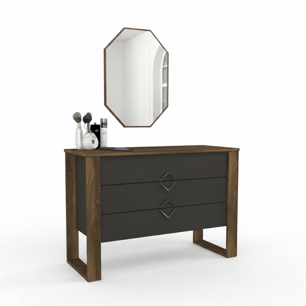 Kommode Anrichte Highboard Buffet Sideboard Kommoden Spiegel Schrankkommode 2tlg
