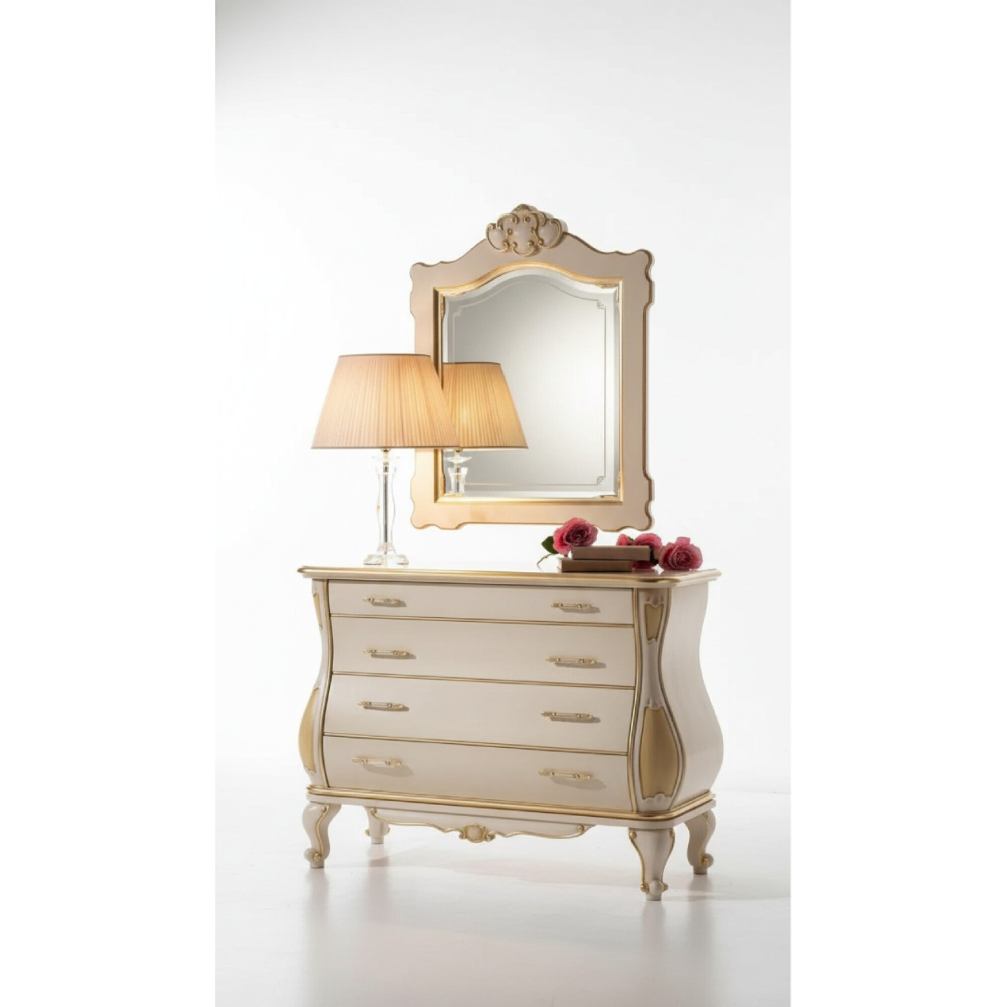 Kommode Luxus Spiegel Klassisch Schlafzimmer Möbel Schränke Kommoden