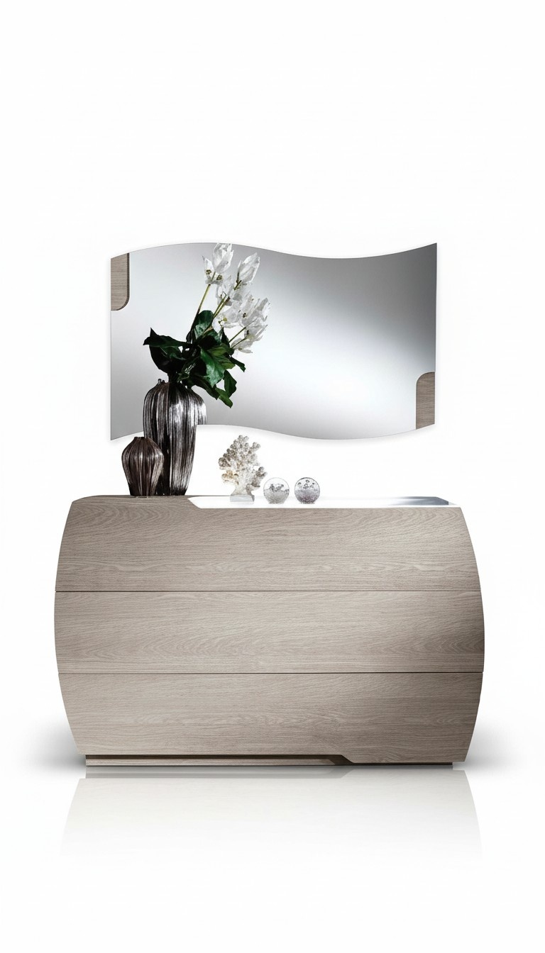 Kommode mit Spiegel Garnitur Kommoden Holz Gruppe Schlafzimmer Modern Set Neu