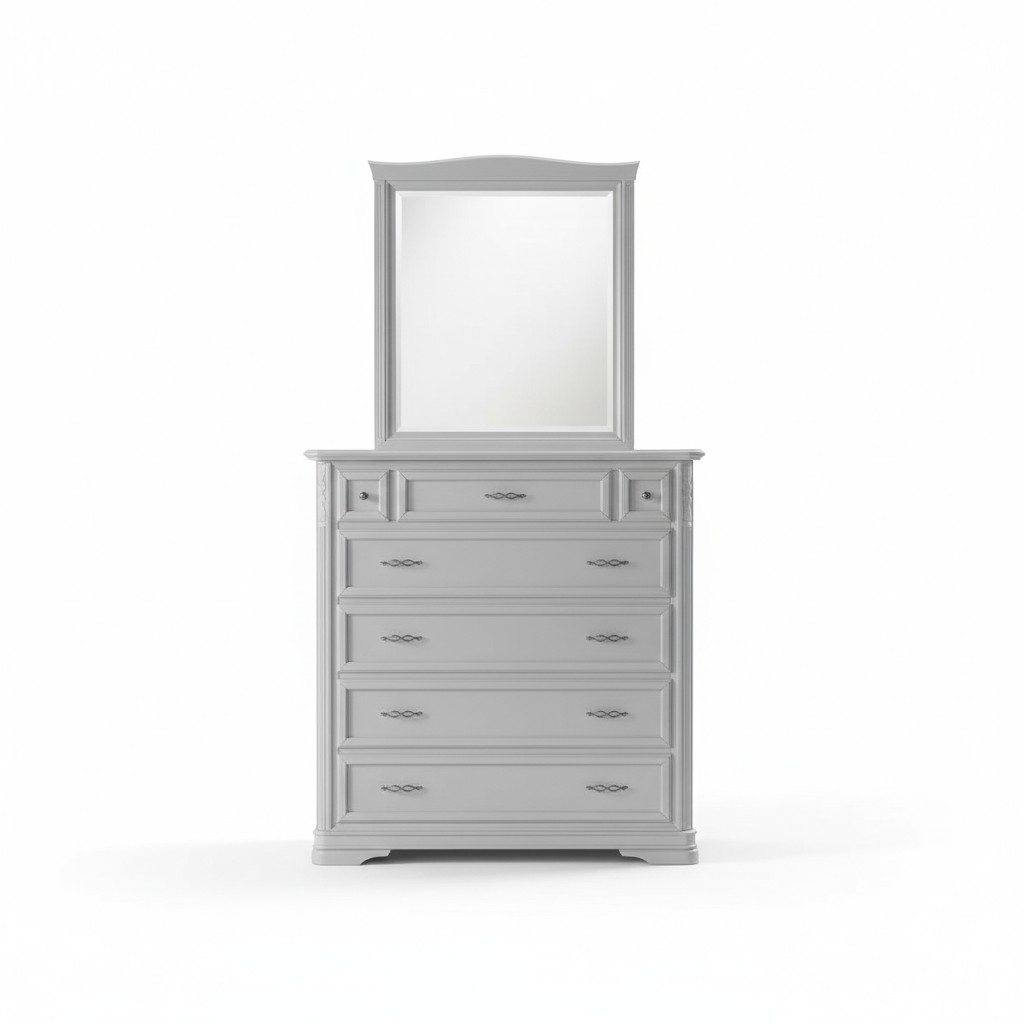 Kommode mit Spiegel Möbel Moderne Kommode Holz Schlafzimmer Weiß Neu