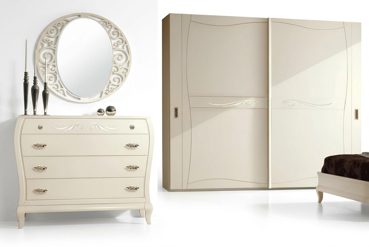 Kommode Spiegel Kommoden Schrank Regal Konsole Möbel Holzschrank Italy Set 2tlg.