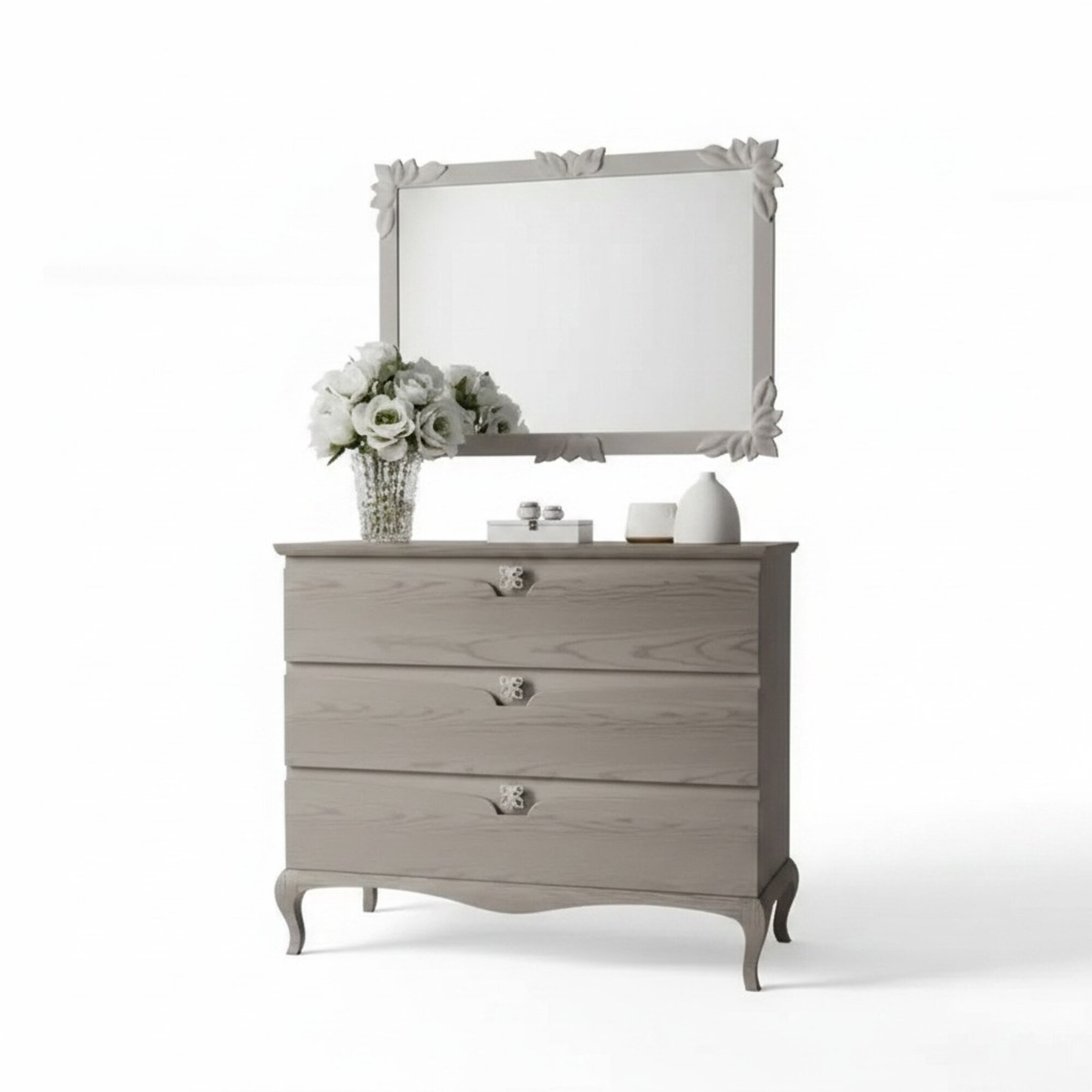 Kommode Spiegel Schrank Luxus Kommoden Regal Konsole Möbel Set 2tlg.