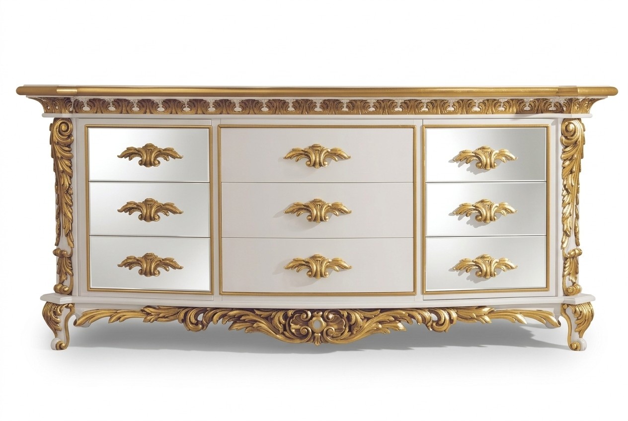 Kommode Wohnzimmer Kommoden Schubladen Holz Schrank Schränke Sideboard Massiv
