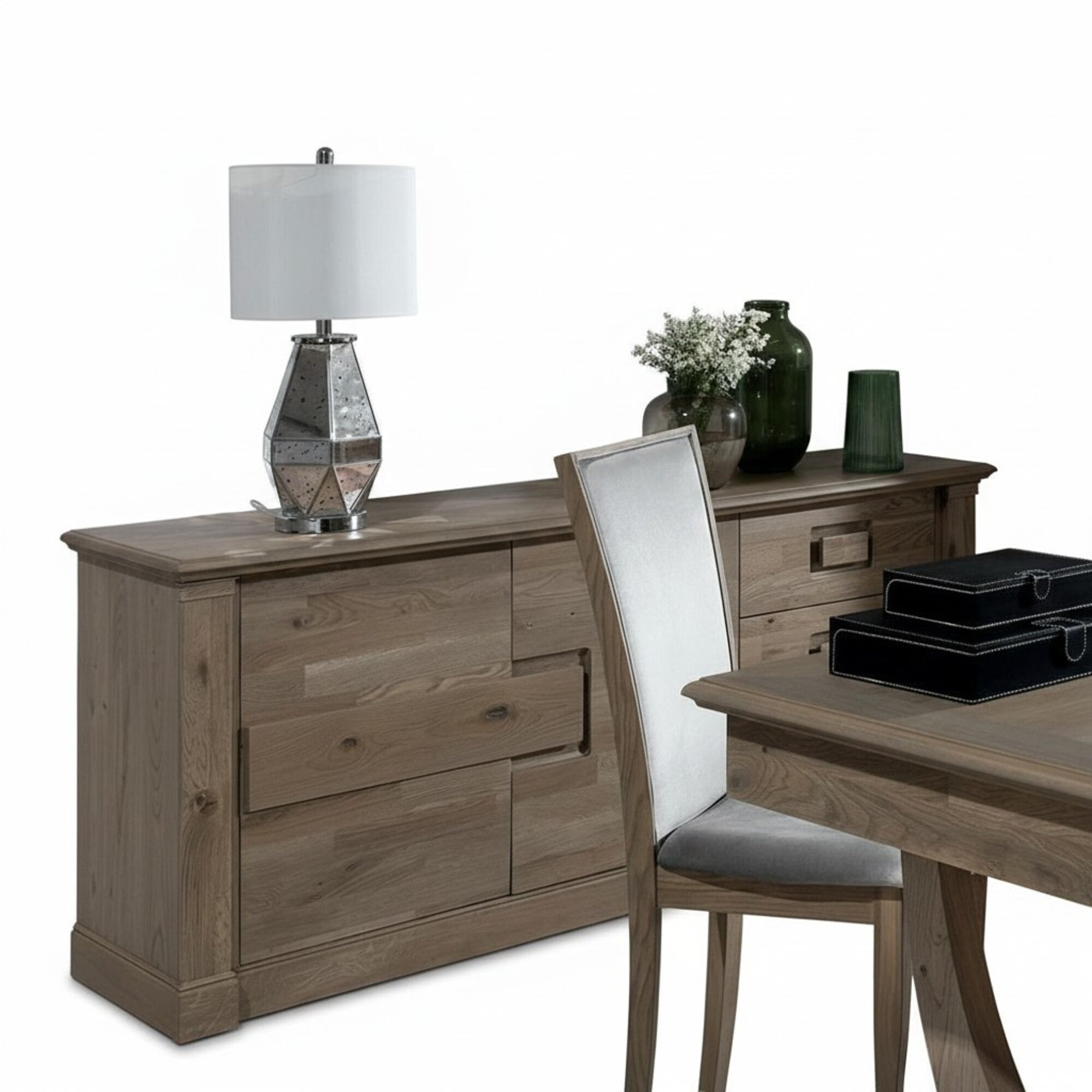 Kommoden Schrank mit Spiegel xxl Kommode Buffet Holz neu Anrichte 2tlg