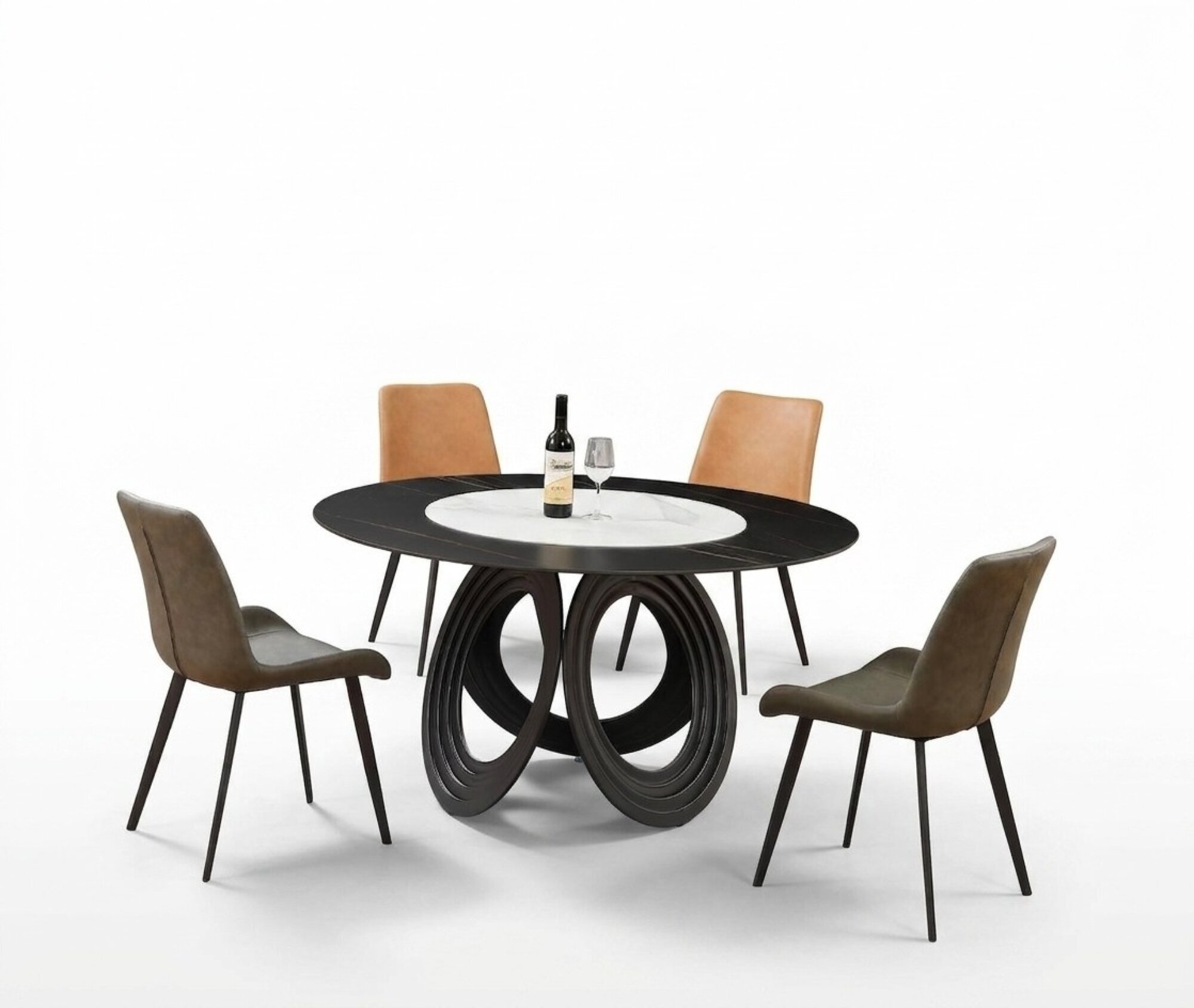 Komplett Set Esstisch 4x Stühle Esszimmer Set Ess Gruppe Holz Tisch