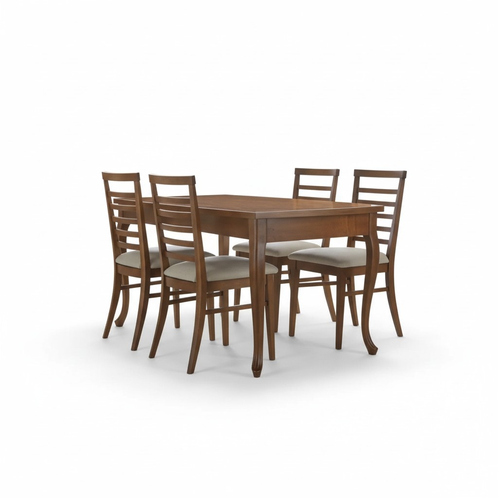 Komplett Set Esstisch 4x Stühle Esszimmer Garnitur Holz Tisch 5tlg