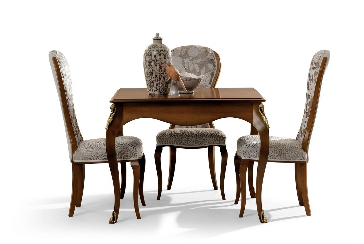 Komplett Set Esstisch Esszimmer 4x Stühle Set Holz Ess Gruppe Tisch Tische 5tlg