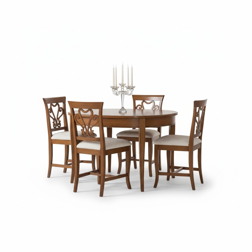 Komplett Set Esstisch 4x Stühle Esszimmer Set Ess Gruppe Holz Tisch 5tlg