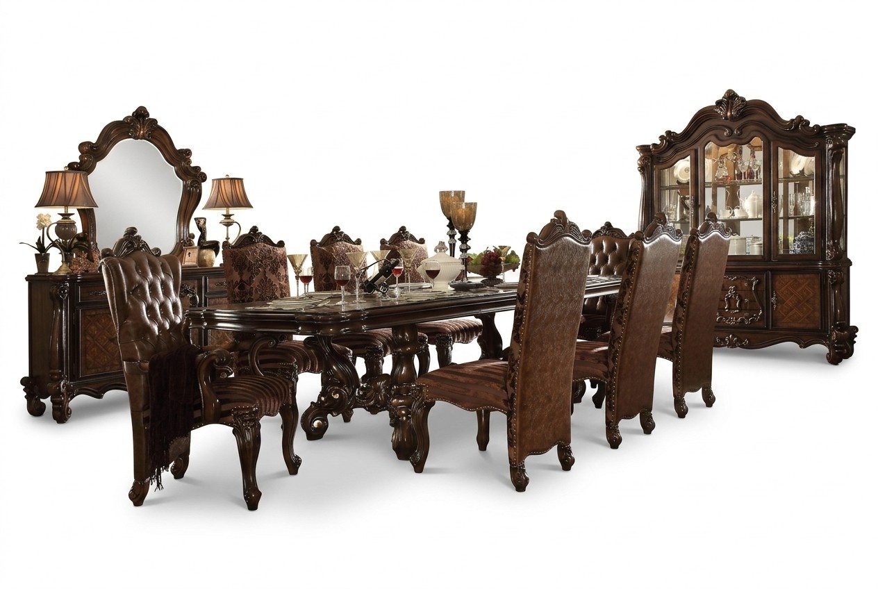 Deko Komplett Set Esstisch + 6 Stühle Esszimmer Set Ess Gruppe Holz Tisch