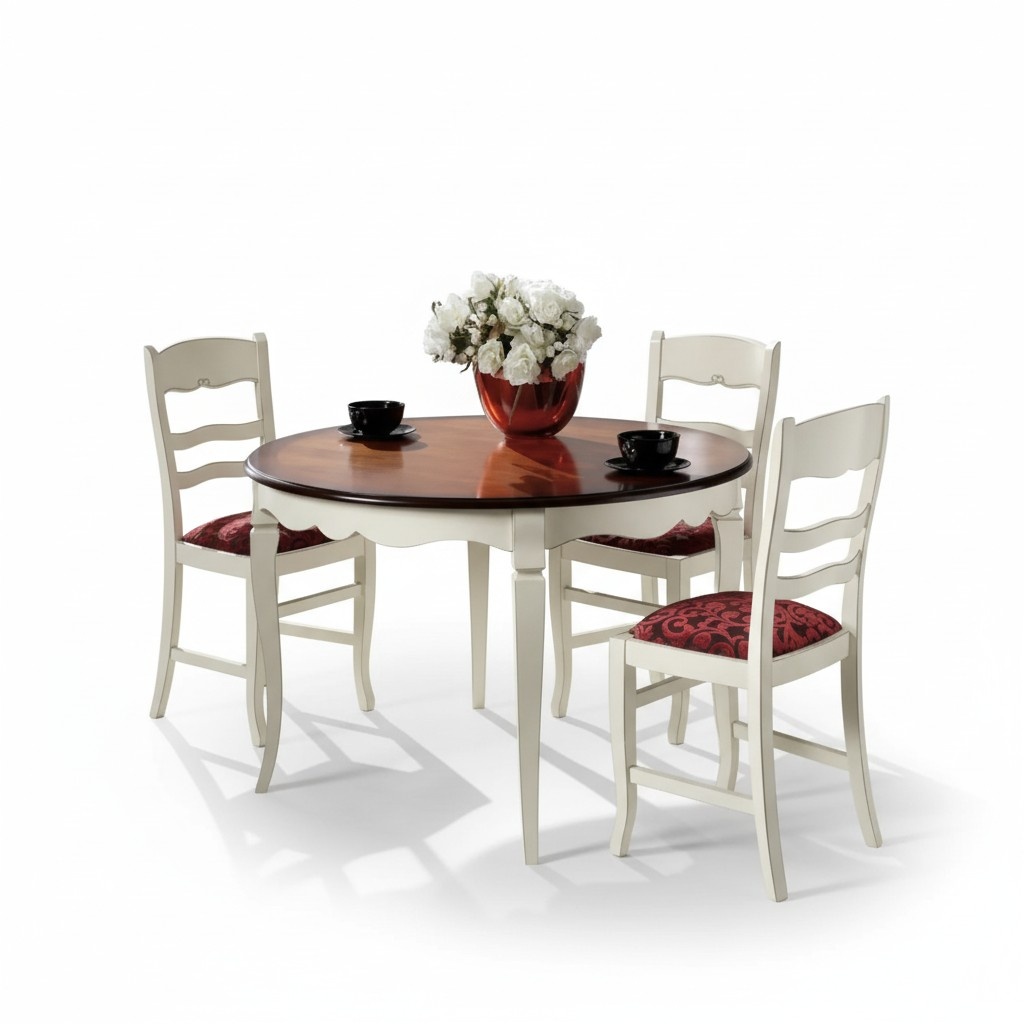 Komplettset Esstisch 4x Stühle Kommode Essgruppe Holztisch Weiß Neu