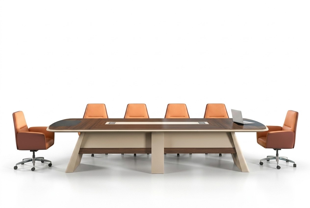 Konferenztisch Bürotisch Arbeitstisch Schreibtisch Luxus Holz Braun