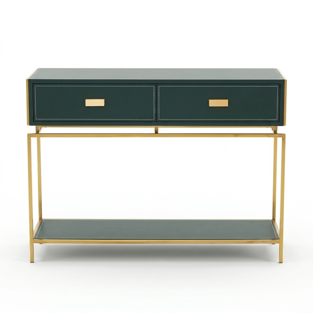 Konsolen Tisch Grün Wohnzimmer Möbel Holz Edelstahl Möbel Luxus Sideboard